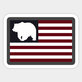 Bear American Flag Sticker